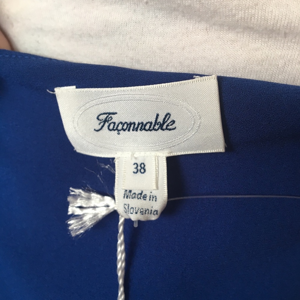 NWT FACONNABLE Silk Tank Top Monaco Blue Iris - Picture 4 of 7